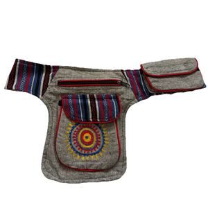 Boho Fanny Pack Rising International Hip Bag Embroidered Festival Unisex Cotton